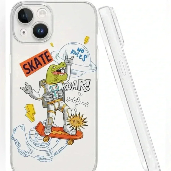 IPhone 14 Case dinosaur on a skateboard. Shock proof. - Picture 1 of 4
